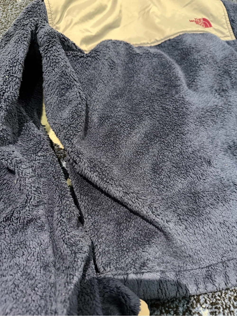 The North Face Kids Navy and Light Gray Hooded Fleece Jacket